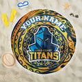Personalized Gold Coast Titans Beach Blanket Polynesian Tribal Chest and Sleeve Tattoo