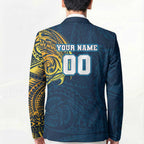 Personalized Gold Coast Titans Blazer Polynesian Tribal Chest and Sleeve Tattoo