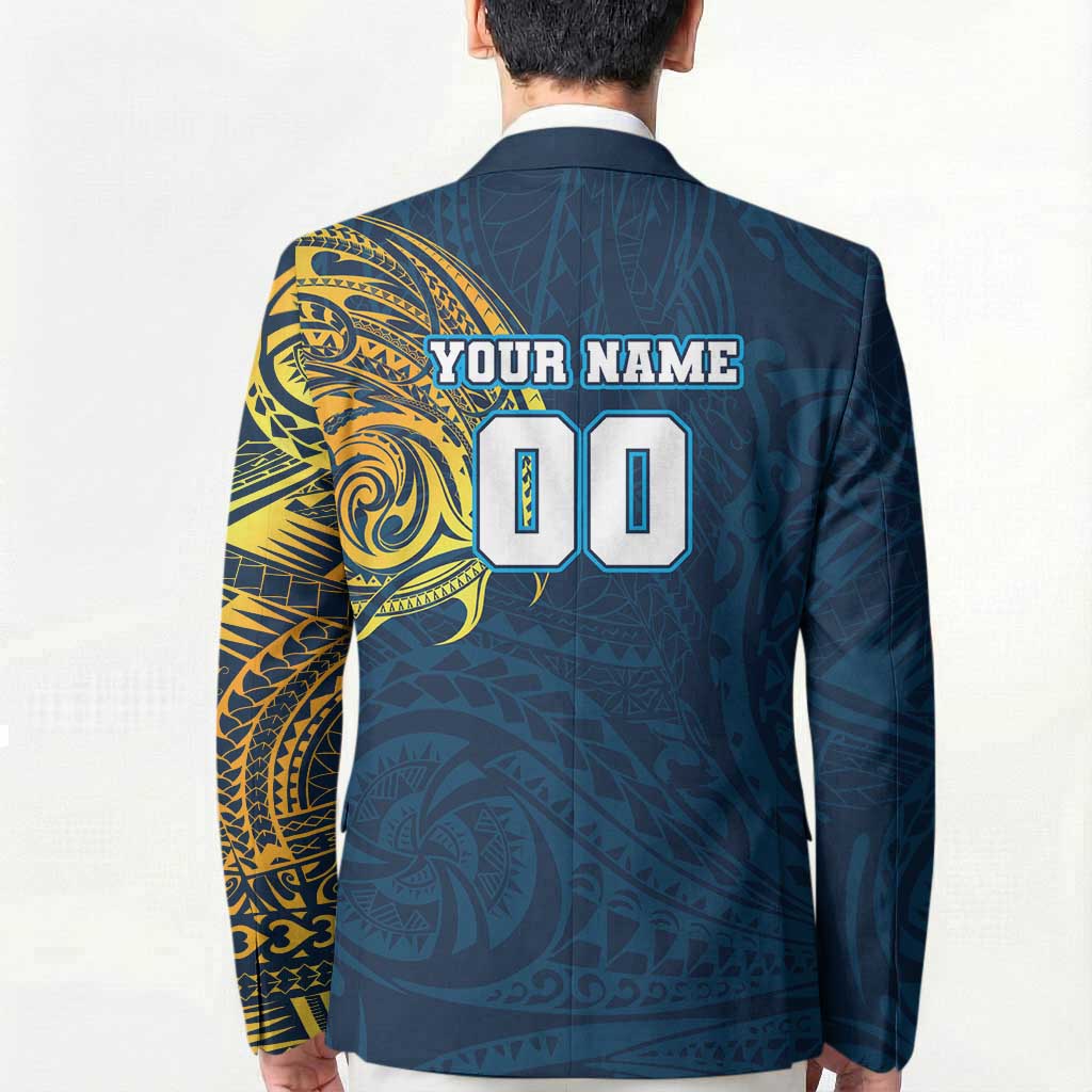 Personalized Gold Coast Titans Blazer Polynesian Tribal Chest and Sleeve Tattoo
