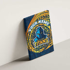 Personalized Gold Coast Titans Canvas Wall Art Polynesian Tribal Chest and Sleeve Tattoo