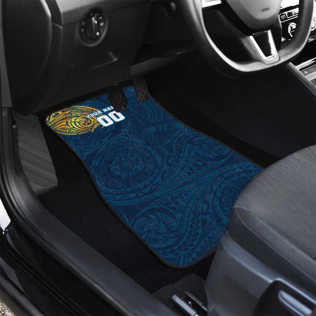 Personalized Gold Coast Titans Car Mats Polynesian Tribal Chest and Sleeve Tattoo