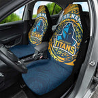 Personalized Gold Coast Titans Car Seat Cover Polynesian Tribal Chest and Sleeve Tattoo