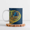 Personalized Gold Coast Titans Ceramic Mug Polynesian Tribal Chest and Sleeve Tattoo