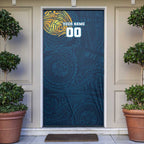 Personalized Gold Coast Titans Door Cover Polynesian Tribal Chest and Sleeve Tattoo