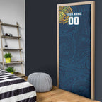 Personalized Gold Coast Titans Door Cover Polynesian Tribal Chest and Sleeve Tattoo