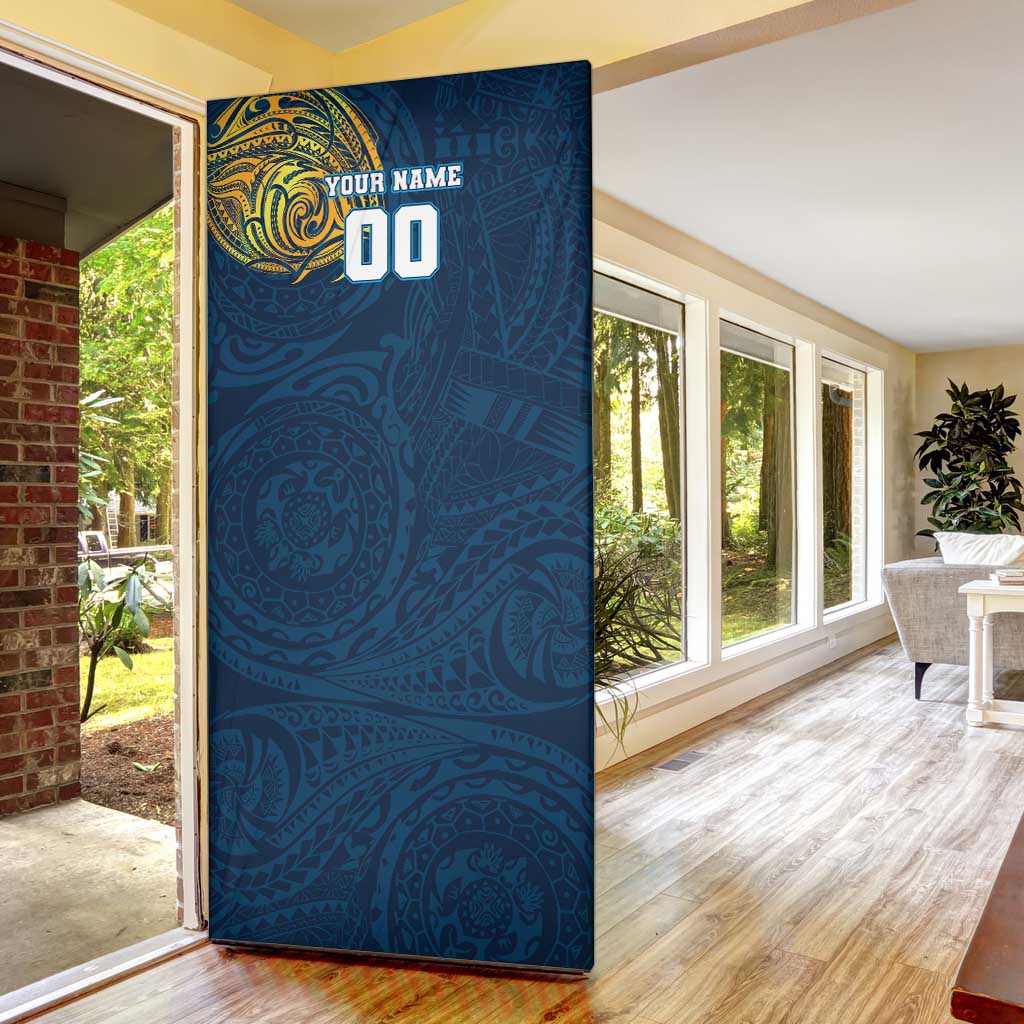 Personalized Gold Coast Titans Door Cover Polynesian Tribal Chest and Sleeve Tattoo