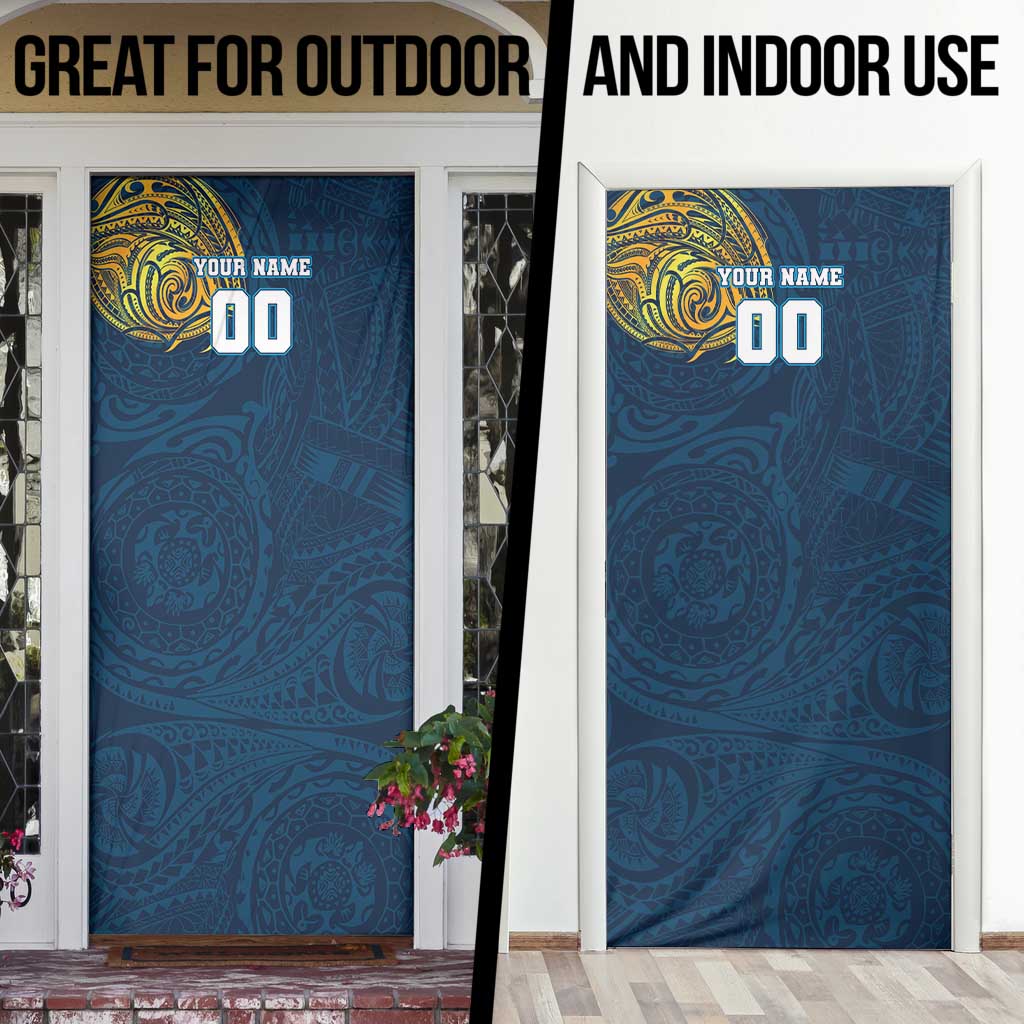 Personalized Gold Coast Titans Door Cover Polynesian Tribal Chest and Sleeve Tattoo