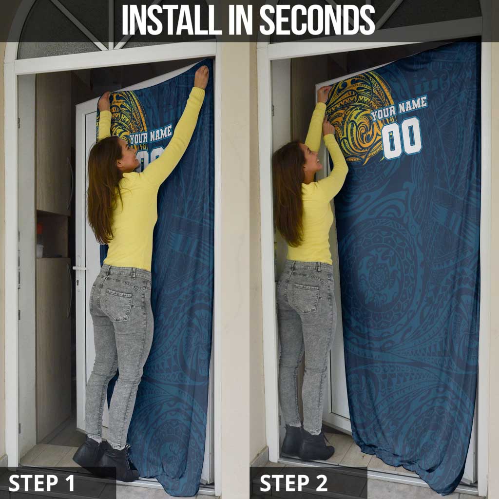 Personalized Gold Coast Titans Door Cover Polynesian Tribal Chest and Sleeve Tattoo