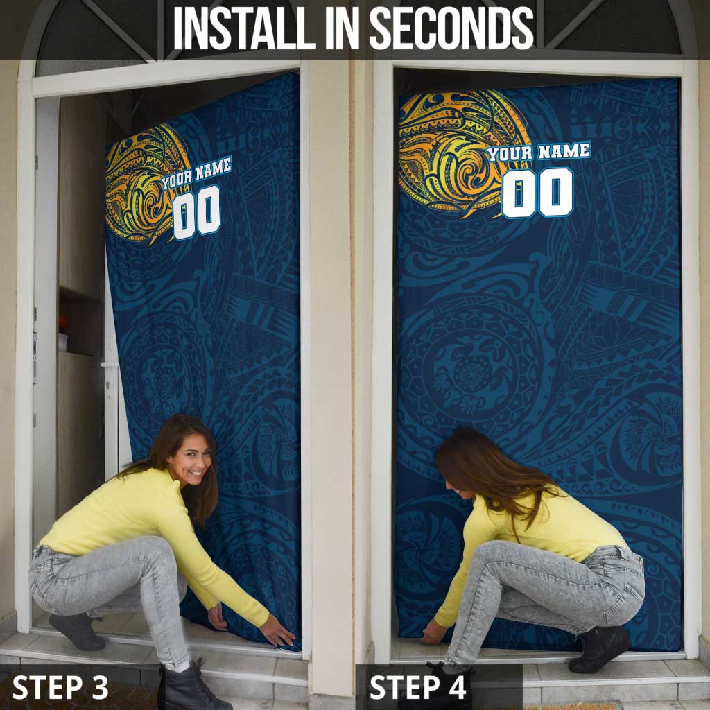 Personalized Gold Coast Titans Door Cover Polynesian Tribal Chest and Sleeve Tattoo