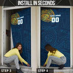 Personalized Gold Coast Titans Door Cover Polynesian Tribal Chest and Sleeve Tattoo