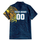 Personalized Gold Coast Titans Family Matching Mermaid Dress and Hawaiian Shirt Polynesian Tribal Chest and Sleeve Tattoo