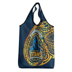 Personalized Gold Coast Titans Grocery Bag Polynesian Tribal Chest and Sleeve Tattoo