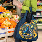 Personalized Gold Coast Titans Grocery Bag Polynesian Tribal Chest and Sleeve Tattoo