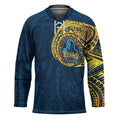 Personalized Gold Coast Titans Hockey Jersey Polynesian Tribal Chest and Sleeve Tattoo