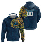 Personalized Gold Coast Titans Hoodie Polynesian Tribal Chest and Sleeve Tattoo