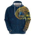 Personalized Gold Coast Titans Hoodie Polynesian Tribal Chest and Sleeve Tattoo
