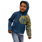 Personalized Gold Coast Titans Kid Hoodie Polynesian Tribal Chest and Sleeve Tattoo
