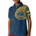 Personalized Gold Coast Titans Kid Polo Shirt Polynesian Tribal Chest and Sleeve Tattoo