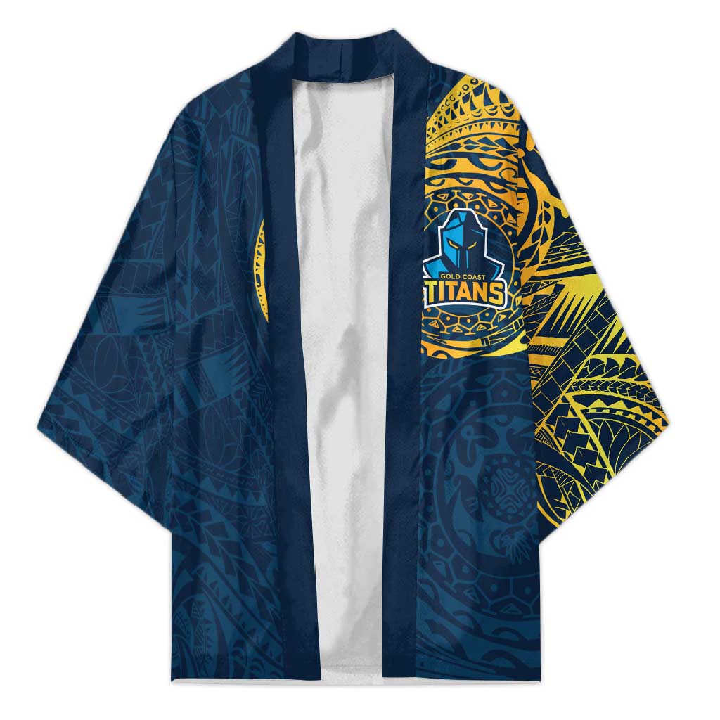 Personalized Gold Coast Titans Kimono Polynesian Tribal Chest and Sleeve Tattoo