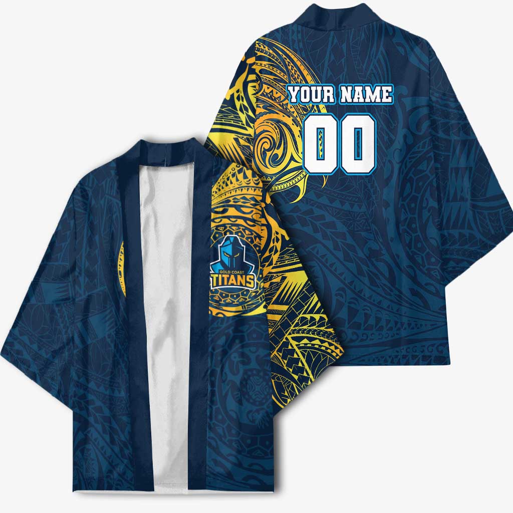 Personalized Gold Coast Titans Kimono Polynesian Tribal Chest and Sleeve Tattoo