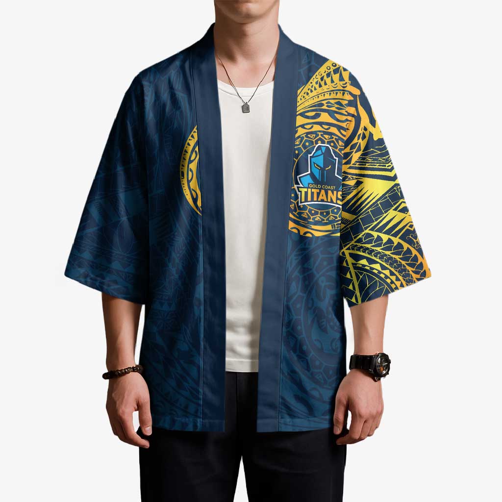 Personalized Gold Coast Titans Kimono Polynesian Tribal Chest and Sleeve Tattoo