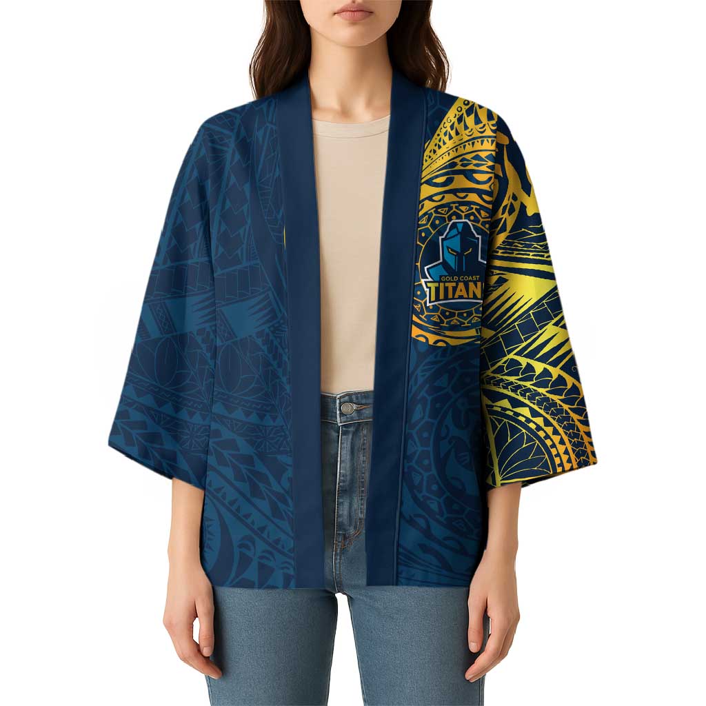 Personalized Gold Coast Titans Kimono Polynesian Tribal Chest and Sleeve Tattoo