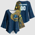 Personalized Gold Coast Titans Kimono Sleeve Blouse Polynesian Tribal Chest and Sleeve Tattoo