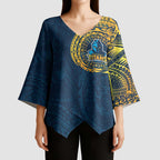 Personalized Gold Coast Titans Kimono Sleeve Blouse Polynesian Tribal Chest and Sleeve Tattoo