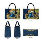 Personalized Gold Coast Titans Leather Bag Polynesian Tribal Chest and Sleeve Tattoo