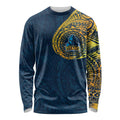 Personalized Gold Coast Titans Long Sleeve Shirt Polynesian Tribal Chest and Sleeve Tattoo