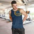 Personalized Gold Coast Titans Men Tank Top Polynesian Tribal Chest and Sleeve Tattoo