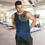 Personalized Gold Coast Titans Men Tank Top Polynesian Tribal Chest and Sleeve Tattoo