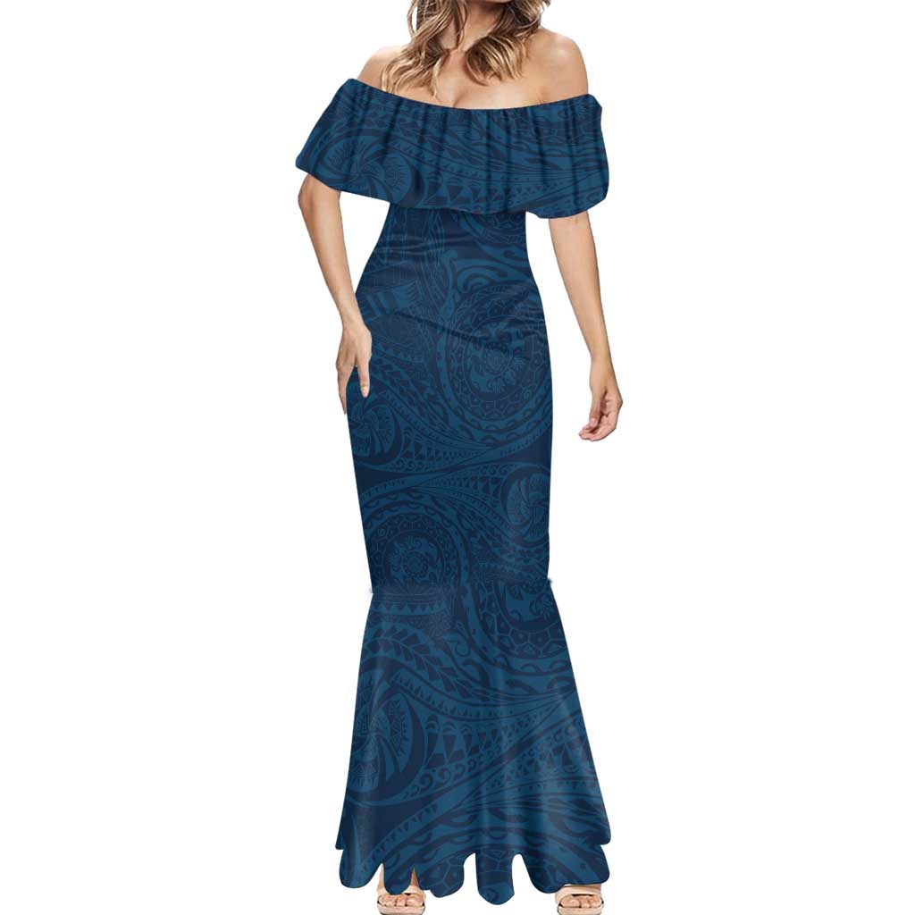 Personalized Gold Coast Titans Mermaid Dress Polynesian Tribal Chest and Sleeve Tattoo