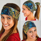 Personalized Gold Coast Titans Neck Gaiter Polynesian Tribal Chest and Sleeve Tattoo