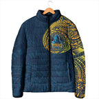 Personalized Gold Coast Titans Padded Jacket Polynesian Tribal Chest and Sleeve Tattoo