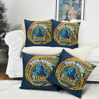 Personalized Gold Coast Titans Pillow Cover Polynesian Tribal Chest and Sleeve Tattoo