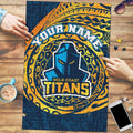 Personalized Gold Coast Titans Puzzle Polynesian Tribal Chest and Sleeve Tattoo