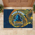 Personalized Gold Coast Titans Rubber Doormat Polynesian Tribal Chest and Sleeve Tattoo