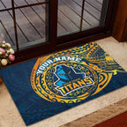 Personalized Gold Coast Titans Rubber Doormat Polynesian Tribal Chest and Sleeve Tattoo