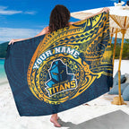 Personalized Gold Coast Titans Sarong Polynesian Tribal Chest and Sleeve Tattoo