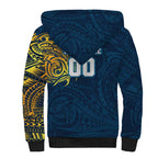 Personalized Gold Coast Titans Sherpa Hoodie Polynesian Tribal Chest and Sleeve Tattoo
