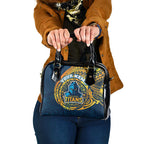 Personalized Gold Coast Titans Shoulder Handbag Polynesian Tribal Chest and Sleeve Tattoo