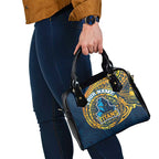 Personalized Gold Coast Titans Shoulder Handbag Polynesian Tribal Chest and Sleeve Tattoo