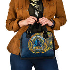 Personalized Gold Coast Titans Shoulder Handbag Polynesian Tribal Chest and Sleeve Tattoo