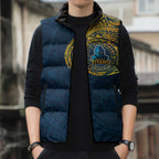 Personalized Gold Coast Titans Sleeveless Puffer Jacket Polynesian Tribal Chest and Sleeve Tattoo