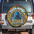 Personalized Gold Coast Titans Spare Tire Cover Polynesian Tribal Chest and Sleeve Tattoo