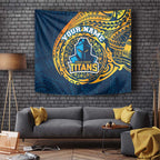 Personalized Gold Coast Titans Tapestry Polynesian Tribal Chest and Sleeve Tattoo