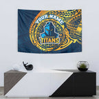 Personalized Gold Coast Titans Tapestry Polynesian Tribal Chest and Sleeve Tattoo