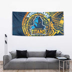 Personalized Gold Coast Titans Tapestry Polynesian Tribal Chest and Sleeve Tattoo