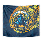 Personalized Gold Coast Titans Tapestry Polynesian Tribal Chest and Sleeve Tattoo